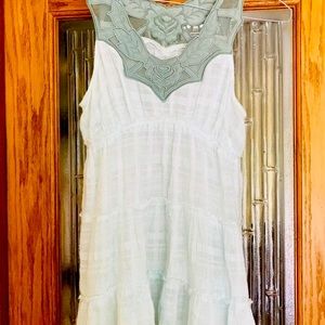 Free People flowy tank, beachy, 100% cotton, sea foam green,  semi-sheer,  small